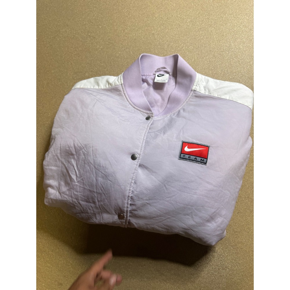 Nike TEAM Vintage Style Button Front Light Purple‎ Lavender Jacket Women's